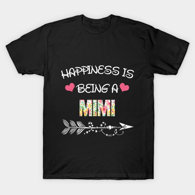 Happiness is being Mimi floral gift T-Shirt by DoorTees